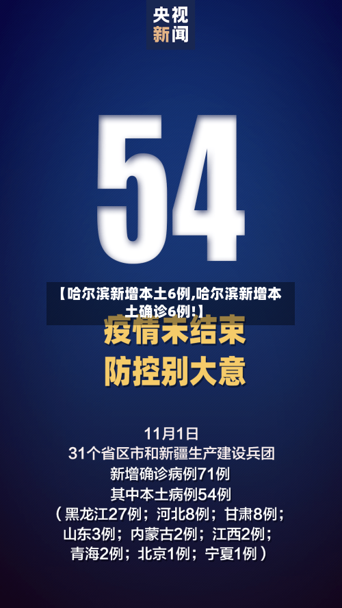 【哈尔滨新增本土6例,哈尔滨新增本土确诊6例!】